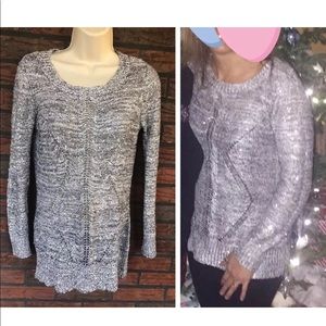 Black Silver Layering Sweater Iridescent Sequins